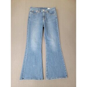 Gap Jeans Womens 8 Petite 29 Blue '70s Flare High Rise Medium Wash Stretch Denim